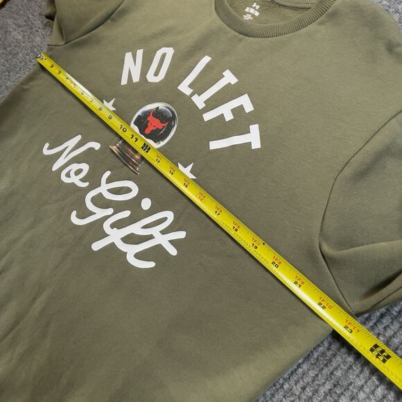 Under Armour Project Rock Men Sz M Red One No Lift No Gift Crew Neck Sweatshirt - Picture 8 of 10